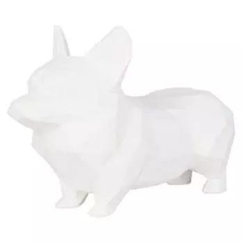 Фигурка декоративная Корги, гипс, белый