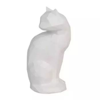 Фигурка декоративная Кошка, гипс, белый