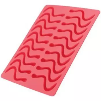 форма д/льда и мармелада МУЛЬТИДОМ Червячки , 24,5х18х0,8см, силикон