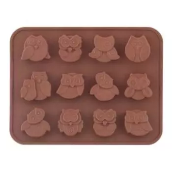 форма д/приготовления конфет МУЛЬТИДОМ Совы, 19,5х15х1,5 см, силикон