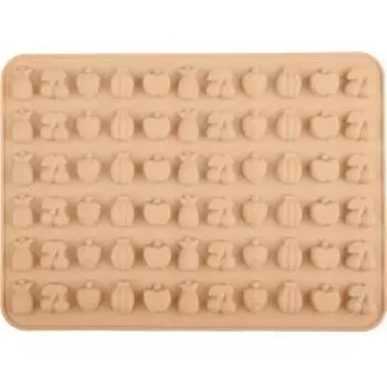 Форма для мармелада Mallony Perfetto Фрукты, 66 ячеек, 21х15 см, силикон