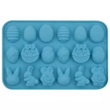 Форма для шоколадных конфет Мультидом Пасха, 19.5х12.5х1.2 см, силикон, в ассортименте