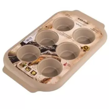 Форма для выпечки Attribute Novel, 6 маффинов, 36x21x3 см, металл