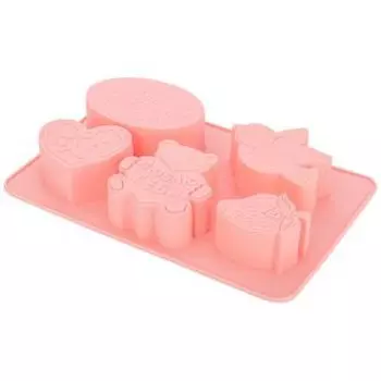 Форма для выпечки Elan Gallery Для любимых, 26х17х4 см, 5 ячеек, силикон