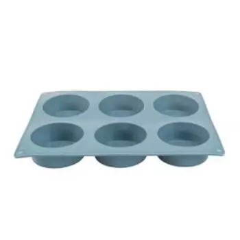 Форма для выпечки кексов, 6 ячеек, 21.2х14.9х2.5 см, силикон