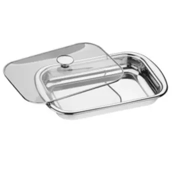 Форма для запекания Tramontina с крышкой, 38х25 см, нерж. сталь