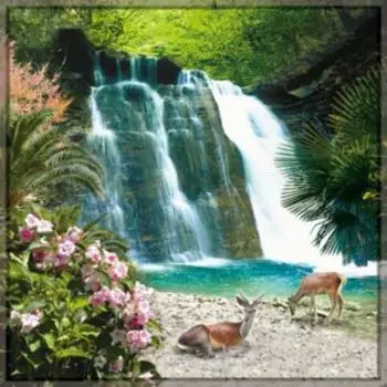 Фотообои бумажные Горный источник, 196х201см, 6л