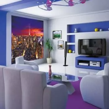 Фотообои бумажные Городские огни, 196х201см, 6л