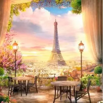 Фотообои бумажные Вечер в Париже, 200х260см, 8л