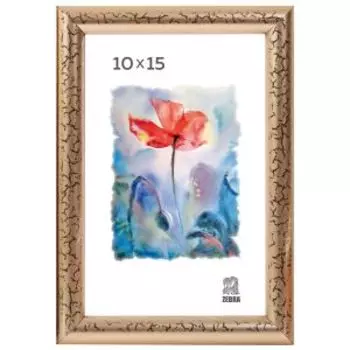 Фоторамка, 10х15 см, пластик, золотой