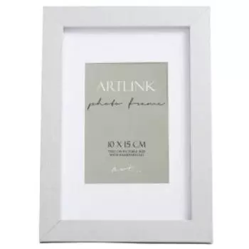 Фоторамка Ellis с паспарту, 10x15 см, МДФ, серебро