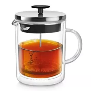 Френч-пресс Rondell Dual с двойными стенками, 0.8 л, стекло