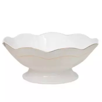 Фруктовница на ножке Снежная королева, 23 см, керамика