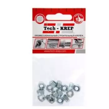 Гайка DIN 985 М6 мм TECH-KREP, оцинкованная, 16шт