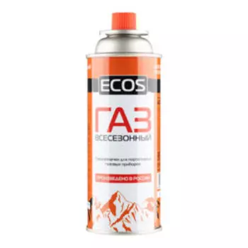 Газ в баллоне цанговый для портативных приборов ECOS, всесезонный, 400 мл