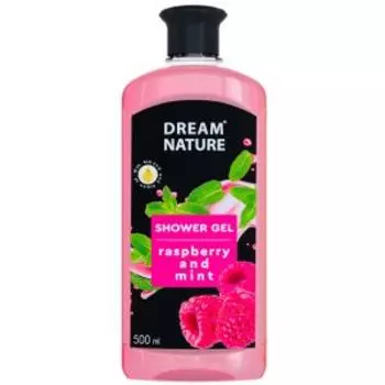 гель д/душа DREAM NATURE Малина и мята с маслами миндаля и арганы, 500мл