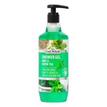 гель д/душа FRUIT DELIGHT Тонус и Свежесть, Мята и Зеленый чай, 1л