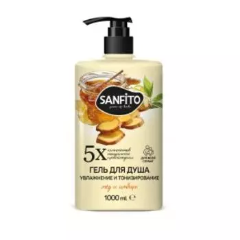 Гель для душа Sanfito Мед и имбирь, 1000 мл