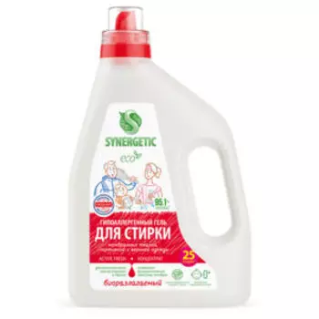 Гель для стирки Synergetic Active Fresh, 1.5 л, биоразлагаемый