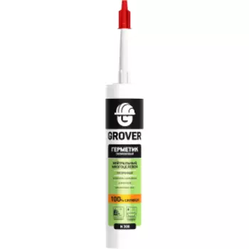 Герметик силиконовый нейтральный многоцелевой Grover N 300, 280 мл, прозрачный