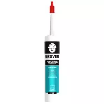 Герметик силиконовый санитарный Grover S100, серый, 280 мл