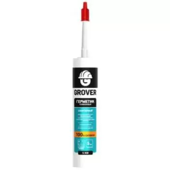 Герметик силиконовый санитарный Grover S300, белый, 280 мл
