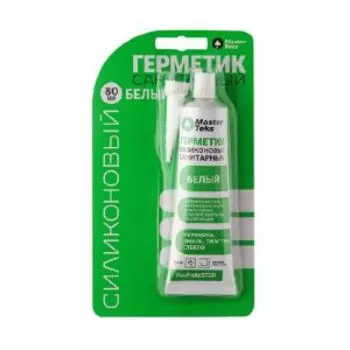 Герметик силиконовый санитарный MasterTeks PM, 80 мл, белый