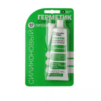 Герметик силиконовый санитарный MasterTeks PM, 80 мл, бесцветный