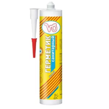 Герметик силиконовый V6 санитарный, белый, 260мл