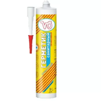 Герметик силиконовый V6 санитарный, прозрачный, 260мл