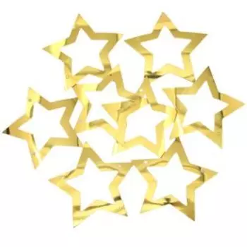 Гирлянда растяжка Звезды золотая, 6 звезд, 2 м, бумага
