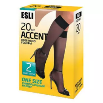 Гольфы женские Esli Accent 20, р.23-25, melone, 2 пары
