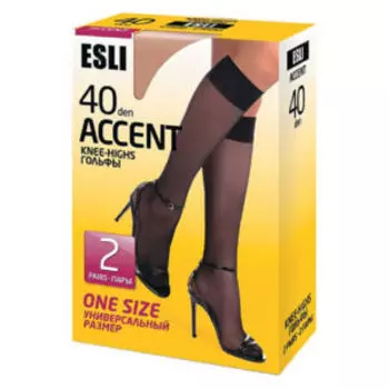 Гольфы женские Esli Accent 40, р.23-25, visone, 2 пары
