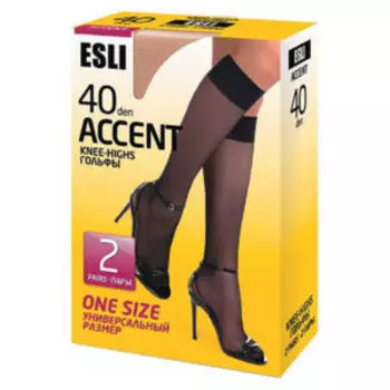 Гольфы женские Esli Accent 40, р.23-25, nero, 2 пары