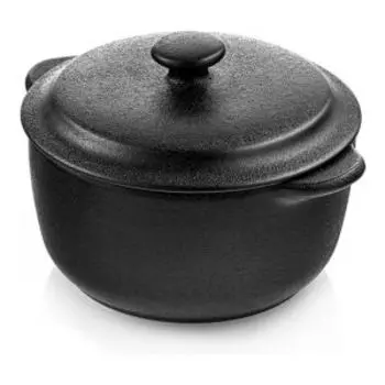 Горшочек для запекания с крышкой Iron-Black, 0.25 л, жаропрочная керамика