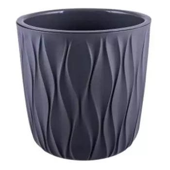 Горшок для цветов Desert с дренажной вставкой, 15.7 см, 2.3 л, пластик, серый
