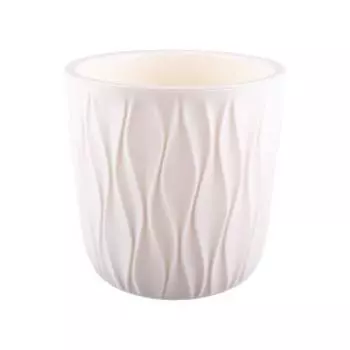 Горшок для цветов Desert с дренажной вставкой, 18.2 см, 3.6 л, пластик, молочный