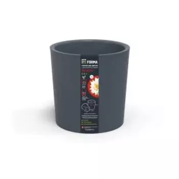 Горшок для цветов Genius с дренажной вставкой, 21.7 см, 6.6 л, пластик, серый