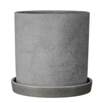 Горшок для цветов Грэй с поддоном, 15 см, 1,82 л, серый