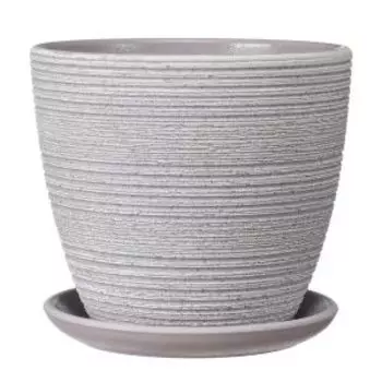 Горшок для цветов Халва с поддоном, 0.7 л, керамика, сиреневый крокус