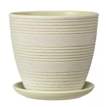 Горшок для цветов Халва с поддоном, 2.3 л, керамика, светло-зеленый крокус