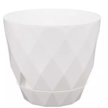 Горшок для цветов Лаурель с поддоном, 14.5 см, 1.3 л, белый