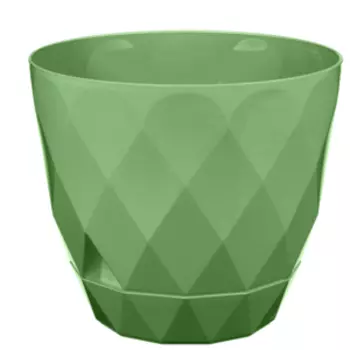 Горшок для цветов Лаурель с поддоном, 14.5 см, 1.3 л, зеленый