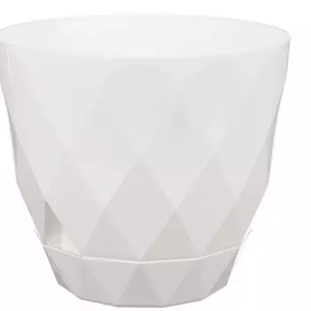 Горшок для цветов Лаурель с поддоном, 17.5 см, 2.3 л, белый