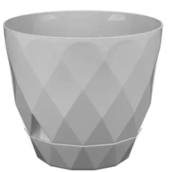 Горшок для цветов Лаурель с поддоном, 17.5 см, 2.3 л, серый
