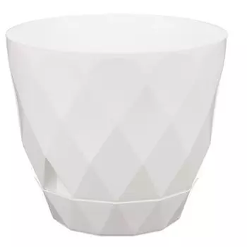 Горшок для цветов Лаурель с поддоном, 22 см, 4.5 л, белый