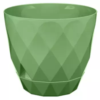 Горшок для цветов Лаурель с поддоном, 22 см, 4.5 л, зеленый