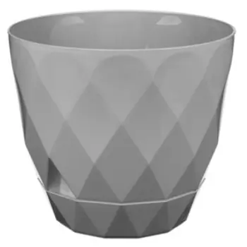 Горшок для цветов Лаурель с поддоном, 22 см, 4.5 л, серый