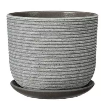 Горшок для цветов Лоза с поддоном, 1.6 л, зелено-серый бук, керамика