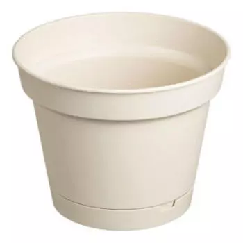 Горшок для цветов Mint с поддоном, 5 л, светло-бежевый